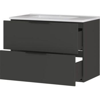 Antracitová nízka závesná skrinka s umývadlom 81x61 cm Crandon – Germania – Obrázok 3