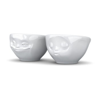 Biele porcelánové misky v súprave 2 ks 100 ml Grinning & Kissing – 58products - Image 2