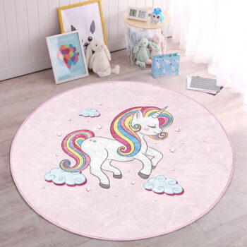 Ružový detský koberec ø 80 cm Comfort – Mila Home - Image 5