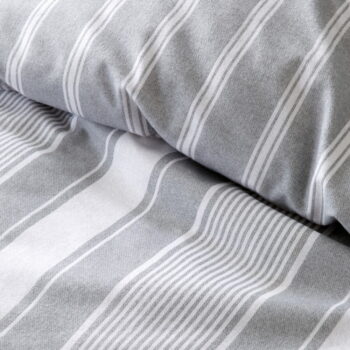 Sivé flanelové obliečky na dvojlôžko 200x200 cm Ticking Stripe – Bianca - Image 5