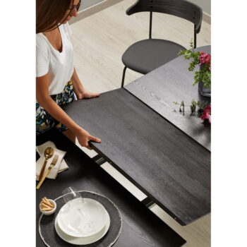 Rozkladací jedálenský stôl s doskou v dekore jaseňového dreva 90x140 cm Norfort – Kave Home - Image 4
