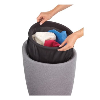 Svetlosivý kôš na bielizeň a taburetka v jednom Wenko Linen Look, 20 l – Obrázok 4