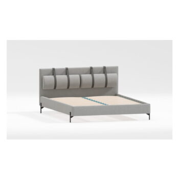 Svetlosivá čalúnená jednolôžková posteľ s roštom 90x200 cm Tulsa – Ropez - Image 2