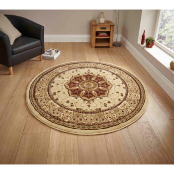 Červeno-béžový okrúhly koberec ø 150 cm Heritage – Think Rugs - Image 2