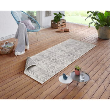 Sivo-krémový vonkajší koberec NORTHRUGS Biri, 80 x 350 cm - Image 2