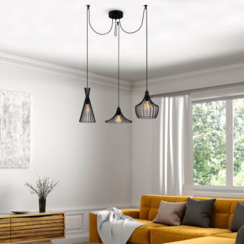 Čierne závesné svietidlo Mezopotamya – Opviq lights - Image 3