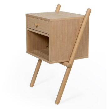 Nočný stolík v dekore duba v prírodnej farbe Wiru – Woodman - Image 3