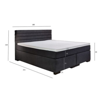 Čierna boxspring posteľ 180x200 cm Kokomo – Rojaplast - Image 5