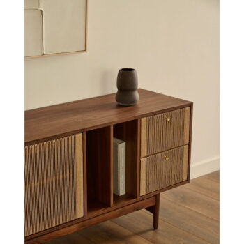 Hnedá nízka komoda v dekore orecha 180x73 cm Elan – Kave Home - Image 10