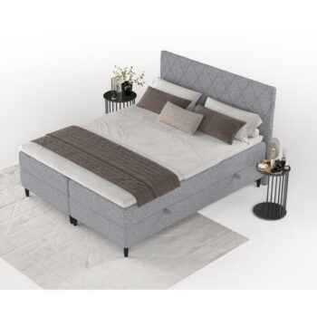 Sivá boxspring posteľ s úložným priestorom 140x200 cm Gwen – Maison de Rêve - Image 8