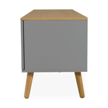 Sivý TV stolík s detailmi v dekore dubového dreva Tenzo Dot, šírka 192 cm - Image 7