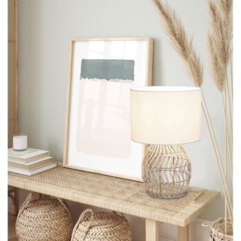 Stolová lampa v bielo-prírodnej farbe (výška 38 cm) Rike – Trio – Obrázok 2