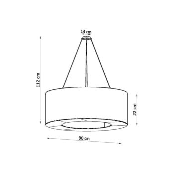 Biele závesné svietidlo s textilným tienidlom ø 90 cm Galata – Nice Lamps - Image 5