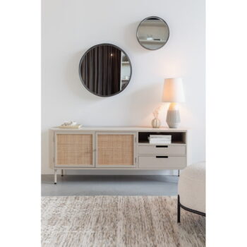 Krémový ratanový TV stolík 150x55 cm Amaya – White Label - Image 10