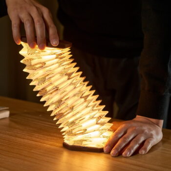 Tmavohnedá stmievateľná stolová lampa (výška 3,5 cm) Velvet Accordion – Gingko - Image 5