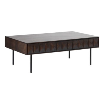 Tmavohnedý konferenčný stolík s doskou v dubovom dekore 71x117 cm Latina – Unique Furniture - Image 2