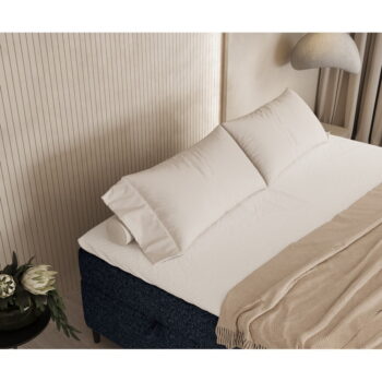 Tmavomodrá boxspring posteľ s úložným priestorom 200x200 cm Araya – Maison de Rêve - Image 9