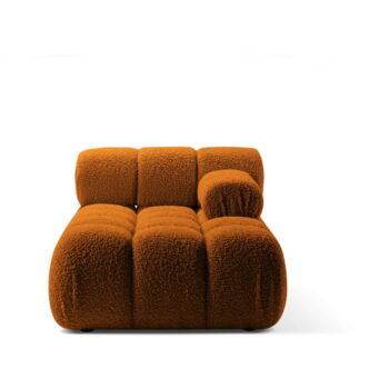 Oranžový modul pohovky z textílie bouclé (pravý roh) Bellis – Micadoni Home
