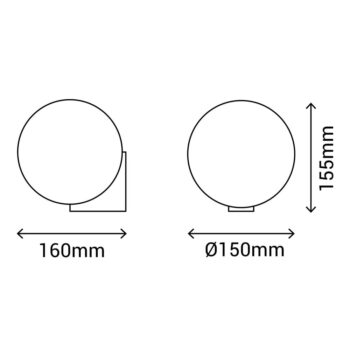 Nástenné svietidlo v striebornej farbe SULION Obi, ø 15 cm - Image 4