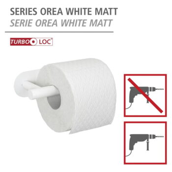 Biely samodržiaci držiak na toaletný papier z nehrdzavejúcej ocele Orea – Wenko – Obrázok 6