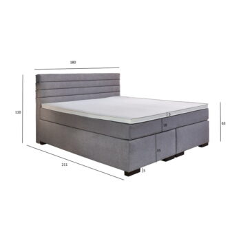 Sivá boxspring posteľ 180x200 cm Kokomo – Rojaplast – Obrázok 9