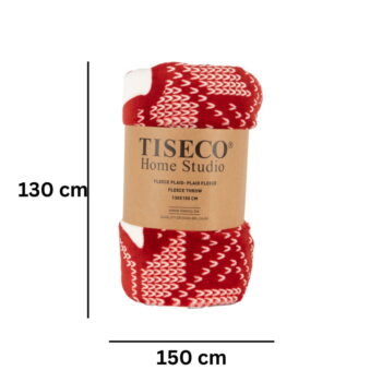 Červená deka s vianočným motívom s baránkom 130x150 cm – Tiseco Home Studio - Image 4