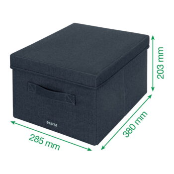 Tmavosivé látkové úložné boxy v súprave 2 ks s vekom 28.5x38x20 cm – Leitz - Image 6