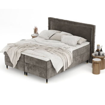 Tmavosivá boxspring posteľ s úložným priestorom 180x200 cm Voyage – Maison de Rêve - Image 11