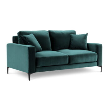 Tyrkysovomodrá zamatová pohovka Kooko Home Harmony, 158 cm - Image 2