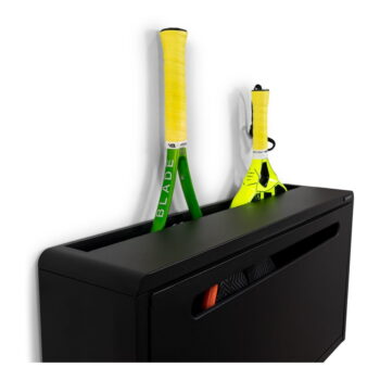 Čierna kovová výklopná závesná skrinka na topánky Sportiva – Spinder Design – Obrázok 3