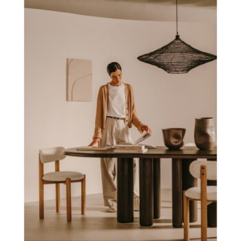 Jedálenský stôl v dekore jaseňa 105x220 cm Mailen – Kave Home - Image 6