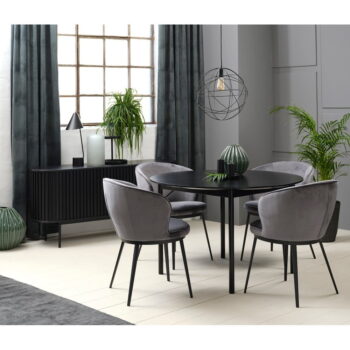 Čierna nízka komoda v dekore duba s posuvnými dverami 73x160 cm Siena – Unique Furniture - Image 2