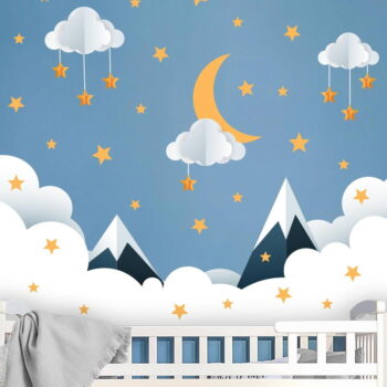 Detská samolepka na stenu 90x60 cm Mountains in Stars and Clouds - Ambiance - Image 5