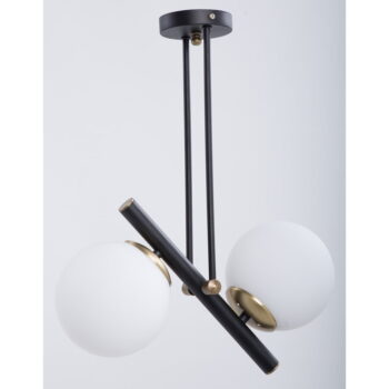 Čierno-biele stropné svietidlo so skleneným tienidlom ø 15 cm Libra – Squid Lighting - Image 2