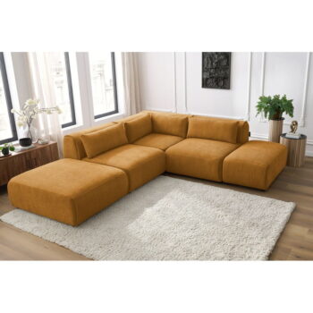 Rohová pohovka (variabilná) v horčicovohnedej farbe Jeanne - Bobochic Paris – Obrázok 6