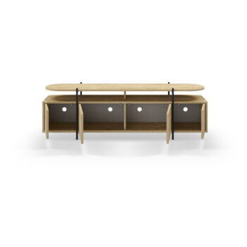 TV stolík v dekore duba v prírodnej farbe 160x48 cm Hinoa – Marckeric - Image 3
