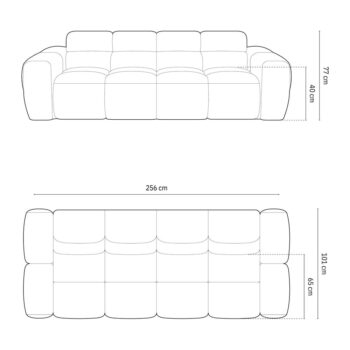 Zelená pohovka 256 cm Lisa – Micadoni Home – Obrázok 5