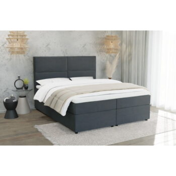 Sivá boxspring posteľ s úložným priestorom 140x200 cm Rico – Ropez - Image 2