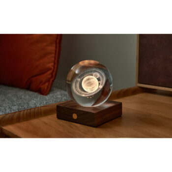 Tmavohnedá stmievateľná stolová lampa so skleneným tienidlom (výška 12 cm) Amber - Gingko - Image 10