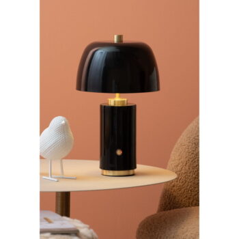 Čierna LED stmievateľná stolová lampa s kovovým tienidlom (výška 30 cm) Freya – Leitmotiv - Image 2