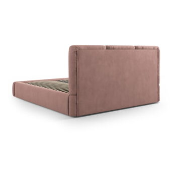 Svetloružová čalúnená dvojlôžková posteľ s úložným priestorom s roštom 180x200 cm Brody – Mazzini Beds - Image 4