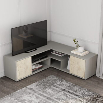 Sivý TV stolík 125x40x120 cm Rosa – Kalune Design – Obrázok 8