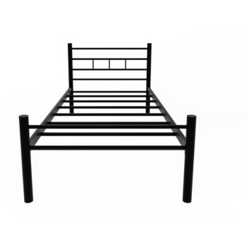 Čierna kovová jednolôžková posteľ s roštom 90x200 cm K70 – Kalune Design – Obrázok 3