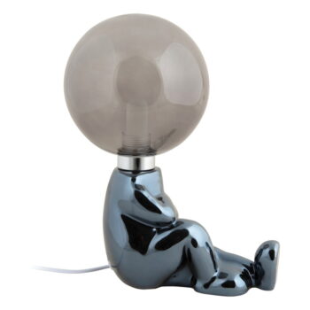 Sivá LED stmievateľná stolová lampa so skleneným tienidlom (výška 22,5 cm) Joey – Leitmotiv - Image 4