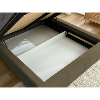 Tmavozelená čalúnená dvojlôžková posteľ s úložným priestorom s roštom 180x200 cm Jagna – Bobochic Paris – Obrázok 5