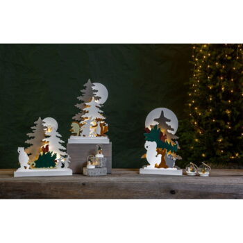 Vianočná drevená svetelná LED dekorácia Star Trading Forest Friends, výška 44 cm - Image 4