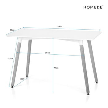 Jedálenský stôl s bielou doskou 80x120 cm Elle – Homede - Image 11