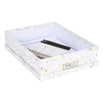 Úložná škatuľa v zlato-bielej farbe Bigso Box of Sweden Oskar - Image 4