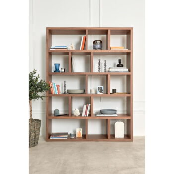Hnedá knižnica v dekore orecha 150x198 cm Berlin – TemaHome - Image 9