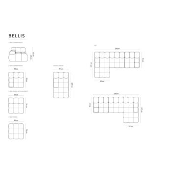 Žltá zamatová pohovka 285 cm Bellis – Micadoni Home - Image 9